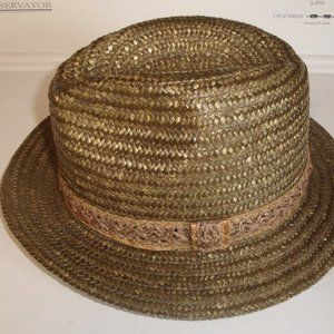 Vintage men hat green flex o Milan Italy fedora